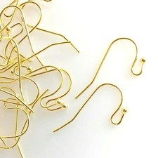 Light Gold Earring Finding Earring Hooks Earwire Ball 20pcs 22mm Jewelry Supply