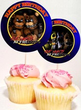 Selecciones de fiesta inspiradas en Five Nights at Freddy's 12 cumpleaños, adornos para cupcakes #1
