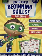 Super Why - Super Duper Beginning Skills Workbook -  Grades Pre K - K- Brand New