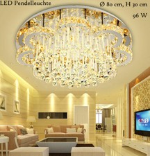 LED Pendelleuchte Kristall 6019+80cm 96W Fernbedienung Lichtfarbe einstellbar A