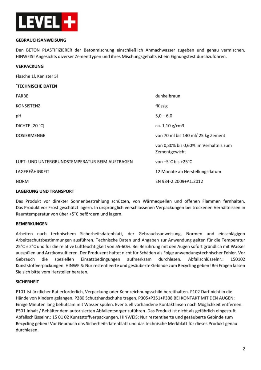 Beton Plastifizierer, Betonverflüssiger Estrichzusatzmittel