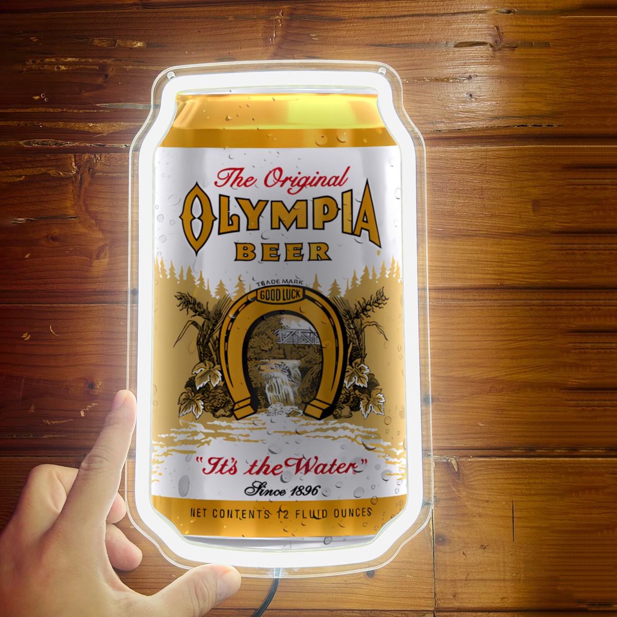 Olympia Beer It's the Water Club Bar Man Cave Neon Sign Light