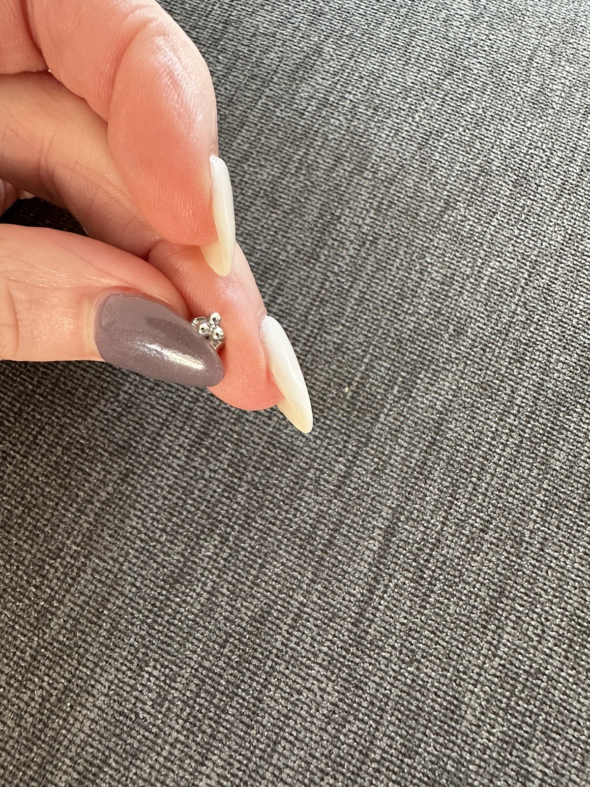 Trinity Three Dot 14K Solid White Gold Single Ear… - image 3