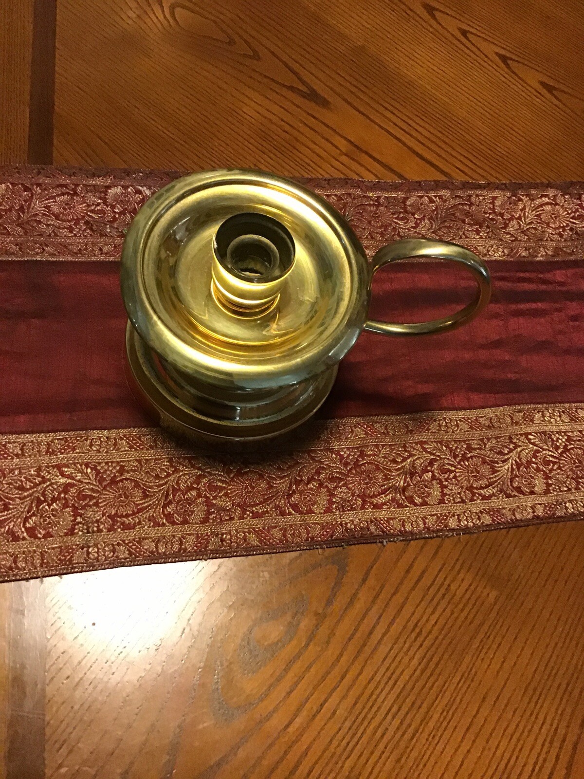 Beautiful  Brass / Metal Candlehoder - 6 Inches Wide With Handle