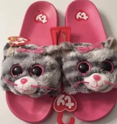 Youth Girls TY Beanie Boo Kiki Slide Slippers Size 4-5