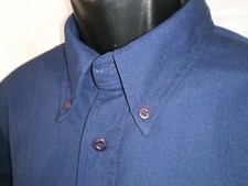 Polo Ralph Lauren Oxford Shirt 100 Blue shirt with Button-down Collar VTG no Tag