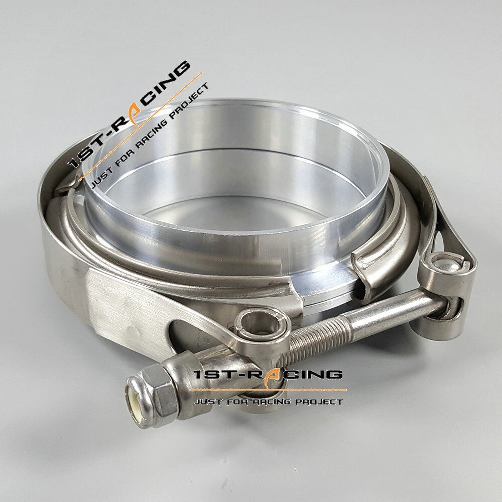 76mm 3" inch Aluminum Flanges+Stainless Steel 304 Clamp V Band Kit Universal New