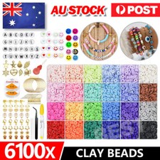 6100x Rainbow Clay Beads for Bracelets Making Flat Polymer Heishi Jewelry Making