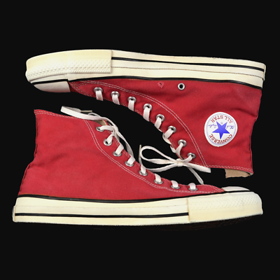 Vintage Converse All Star Men 12 Red MADE IN USA Chuck Taylor High 