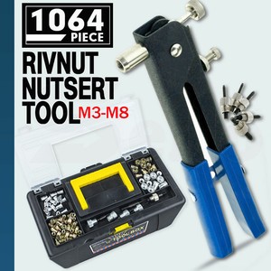 1064 Pcs Blind Rivet Nut Rivnut Nutsert Insert Tool Rivnuts Set Kit Heavy Duty Ebay
