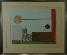 Material Collage of Coloured Paper, Funier and Woven Fabric, Bauhaus, 1931