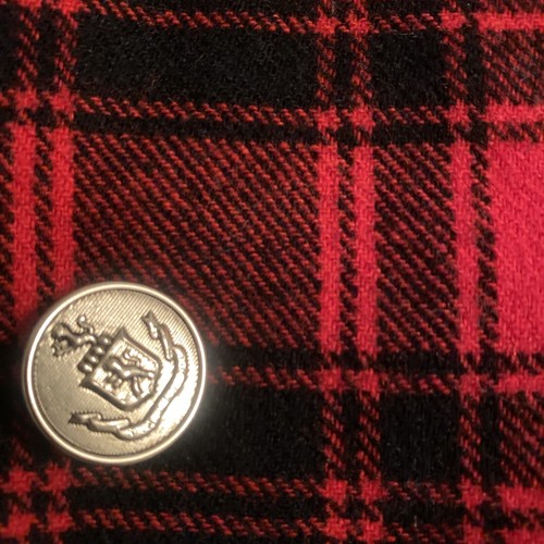 Vintage Tartan Plaid Wool Waistcoat/Vest 3 Griffin Buttons Satin Lining - Picture 14 of 15