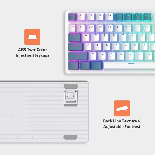 Mechanical Gaming Keyboard RGB Backlight Wired Coiled USB Cable Type-C to USB-A - Picture 8 of 26
