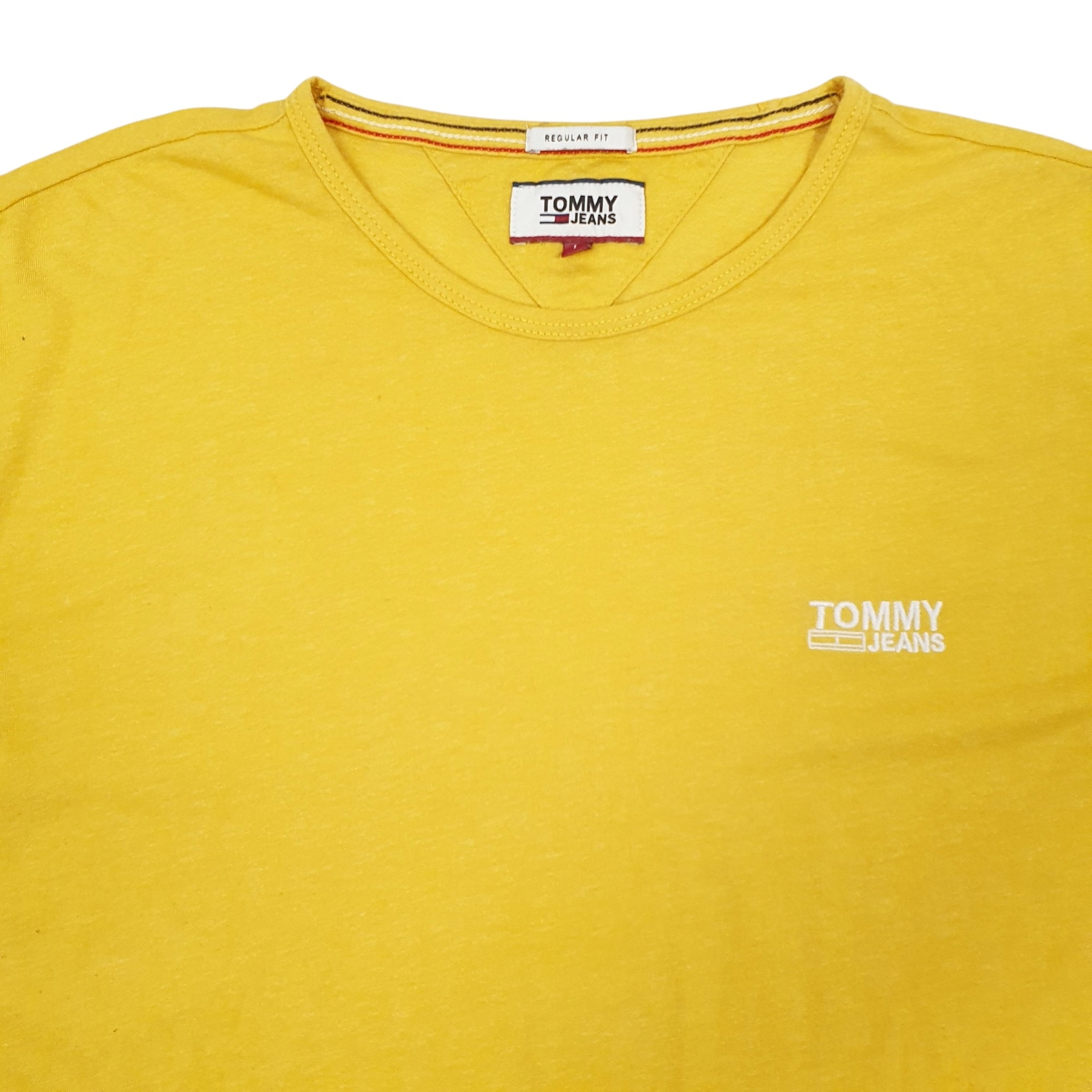 TOMMY HILFIGER Yellow T Shirt Tee Short Sleeve Cotton Mens L image 2