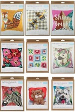 Trimits Half Stitch Tapestry Cushion Cover Kit Animals Flowers Quotes