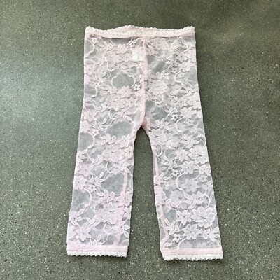 Baby Bella Maya pink lace leggings sz 18-24 months