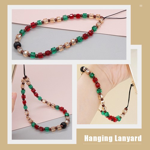 Crystal Beaded Mobile Phone Rope Wrist Chain for Charm Wristlet Strap - Photo 10 sur 12