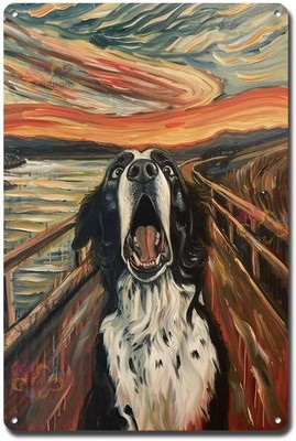Decorative Metal Tin Signs Vintage Wall Art Saint Bernard Scream Loyalty Saint