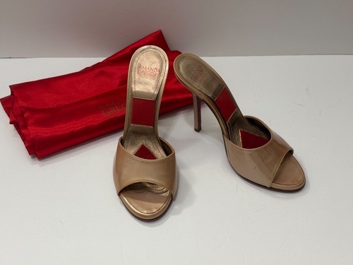 Amanda Gregory Gregory High Heel Spingolator Metallic Mules Slip On Sandals 38 - Picture 8 of 10