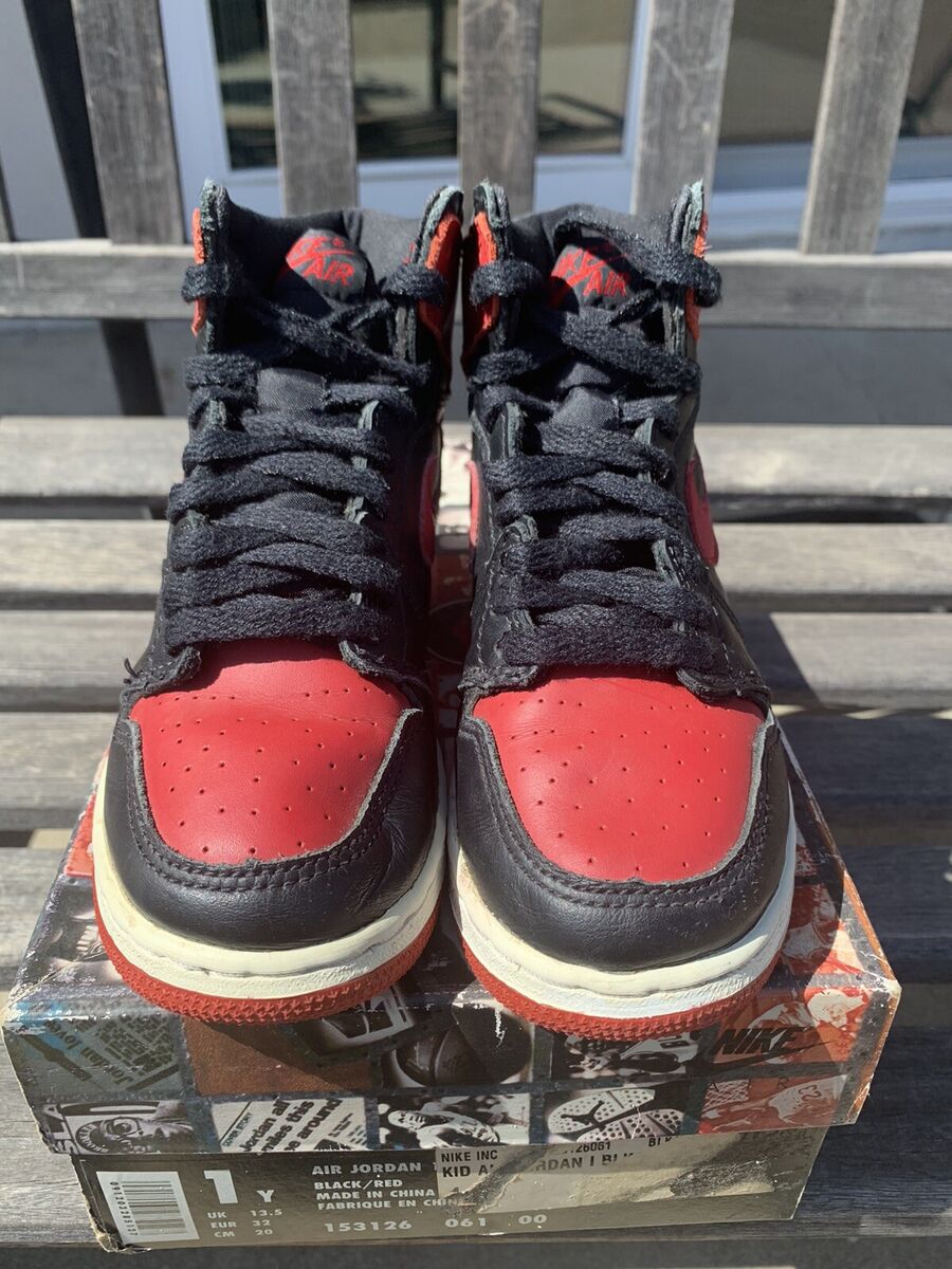 Vtg DS NIKE AIR JORDAN 1 BRED 1994 Sz 1Y chicago Union Vtg DS NIKE AIR JORDAN 1 BRED 1994 Sz 1Y chicago Union