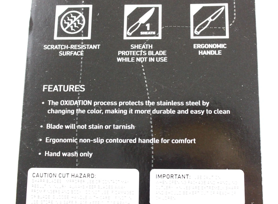 Sharper Image 6" Cleaver Knife + Sheath Black Oxidized Finish Free Shipping - Image 3 of 3