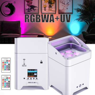 2pcs UKING LED Freedom DJ Uplight 6x18w RGBWA UV Wireless Uplighting Wedding