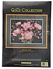 NEW Dimensions Gold Collection TICKLED PINK Cross Stitch Kit #3882  16"x12"