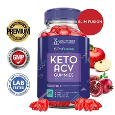 Slim Fusion Keto ACV Gummies 1000MG Apple Cider Vinegar 60 Gummys