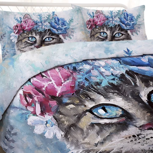 Cat Animals Quilt Duvet Cover Pillowcases Bedding Set Single Double King Size UK - Picture 61 of 64