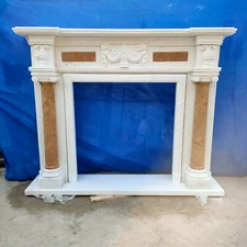 Hand Carved marble Fireplace Mantel