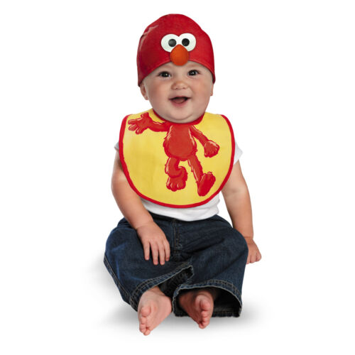 Sesamstraße Elmo Lätzchen und Hut Säugling Kostüm, 0-6 Monate - Bild 1 von 2