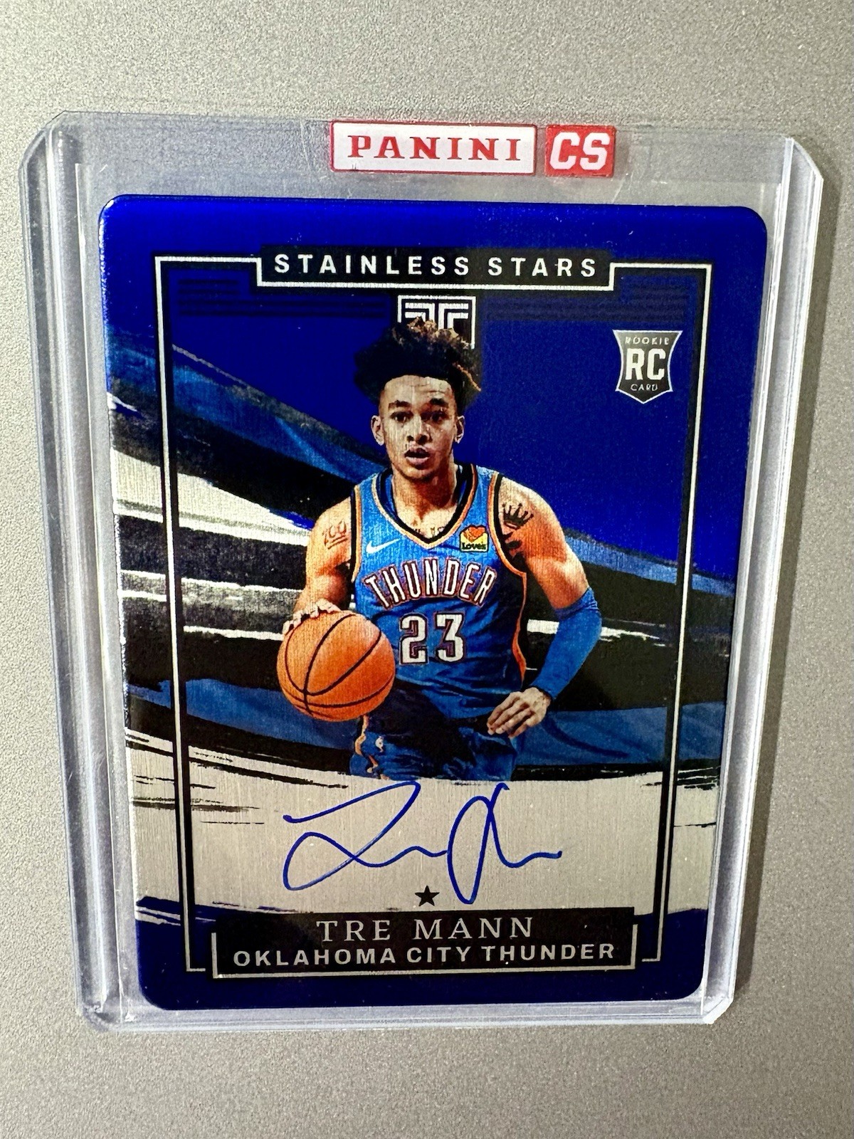 2021-22 Panini Impeccable Stainless Auto Autograph Tre Mann Rookie Blue /75