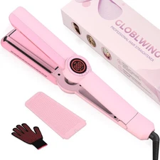Globlwing Mini Dual Voltage Pink Hair Dryer Brush 2 Speed 3 Temperature Settings
