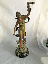 OROLOGIO MISTERIOSO FRANCESE STATUA SWINGER LA FORTUNA