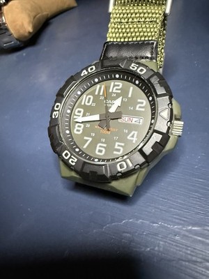 Casio 5474 MRW-210H Watch Khaki Sport Watchband. Needs Battery