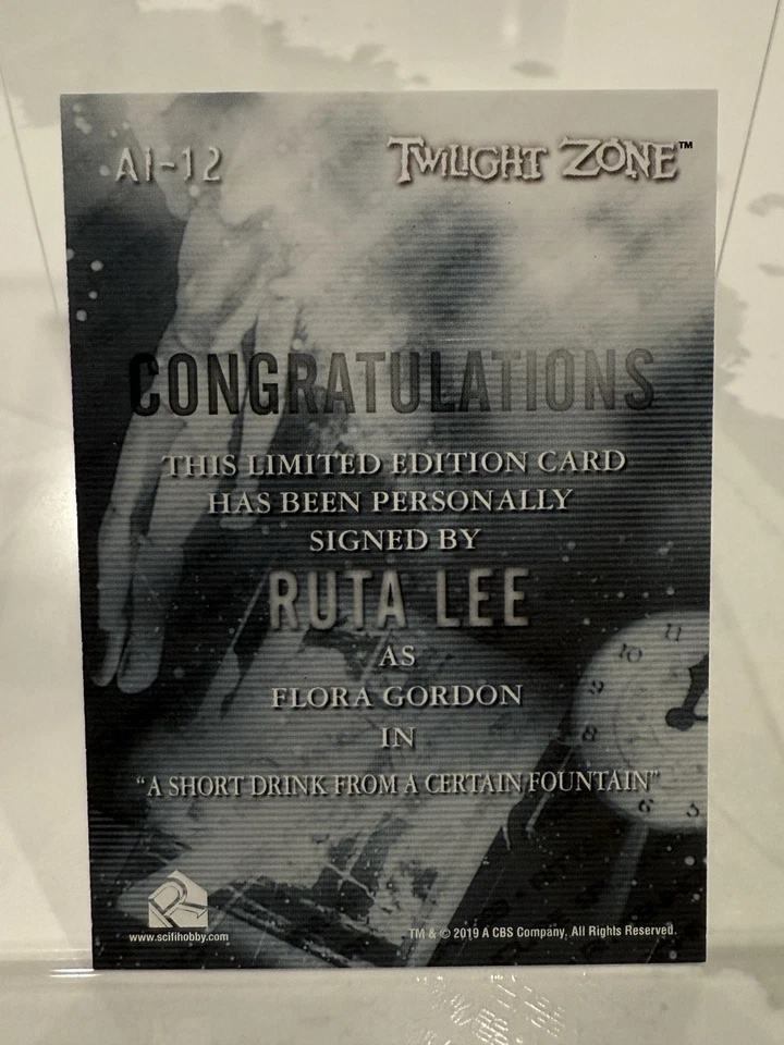 2019 Twilight Zone Ruta Lee AI-12 Serling Edition Inscription Autograph Signed - Image 4 of 4