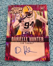 2015 Panini Prizm Draft Picks Danielle Hunter Rookie Autograph Purple 59/99 #171