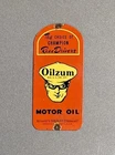 VINTAGE OILZUM BAGLEY DOOR PUSH PORCELAIN SIGN CAR GAS TRUCK OIL MOTORCYCLE