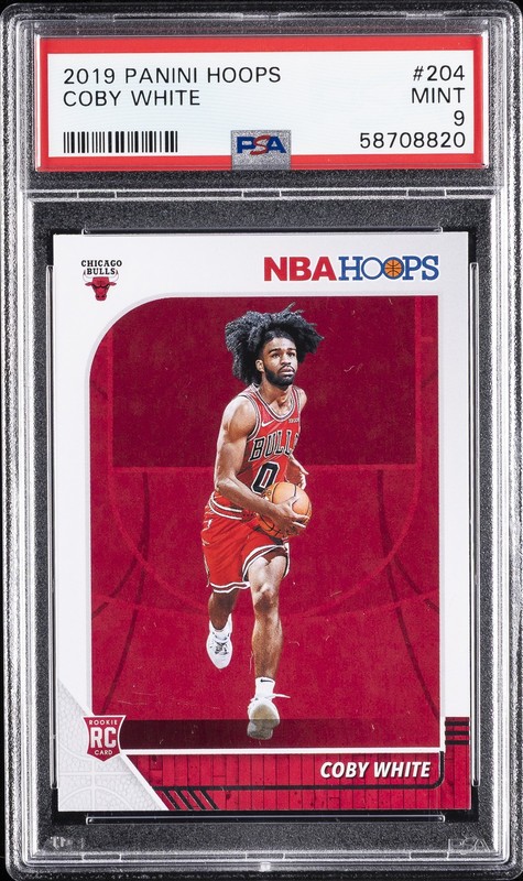 2019 PANINI HOOPS #204 COBY WHITE ROOKIE RC PSA 9