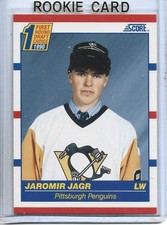 Jaromir Jagr 1990-91 Score Hockey Rookie Card #428-Pittsburgh Penguins. rookie card picture