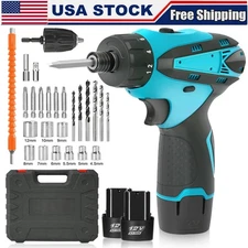 Cordless Brushless Impact Driver Electric Drill Combo Kit with Battery & Charger