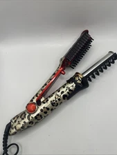 InStyler Rotating Hot Iron 1.25”Leopard Print Curling Straightening IS1001 RARE