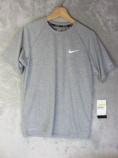 Nike Swim Hydroguard Shirt Mens Small Gray UPF 40 Dri Fit Short Sleeve Rash - 2