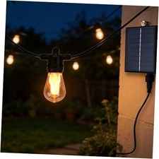 Solar Outdoor String Lights 19FT Waterproof Patio Lights with 10 LED Bulbs for