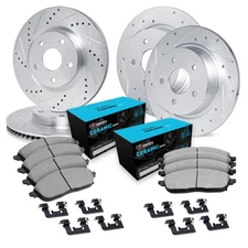 For Mercedes-Benz E430 98-00 Brake Kit eLINE Series Drilled & Slotted Front &