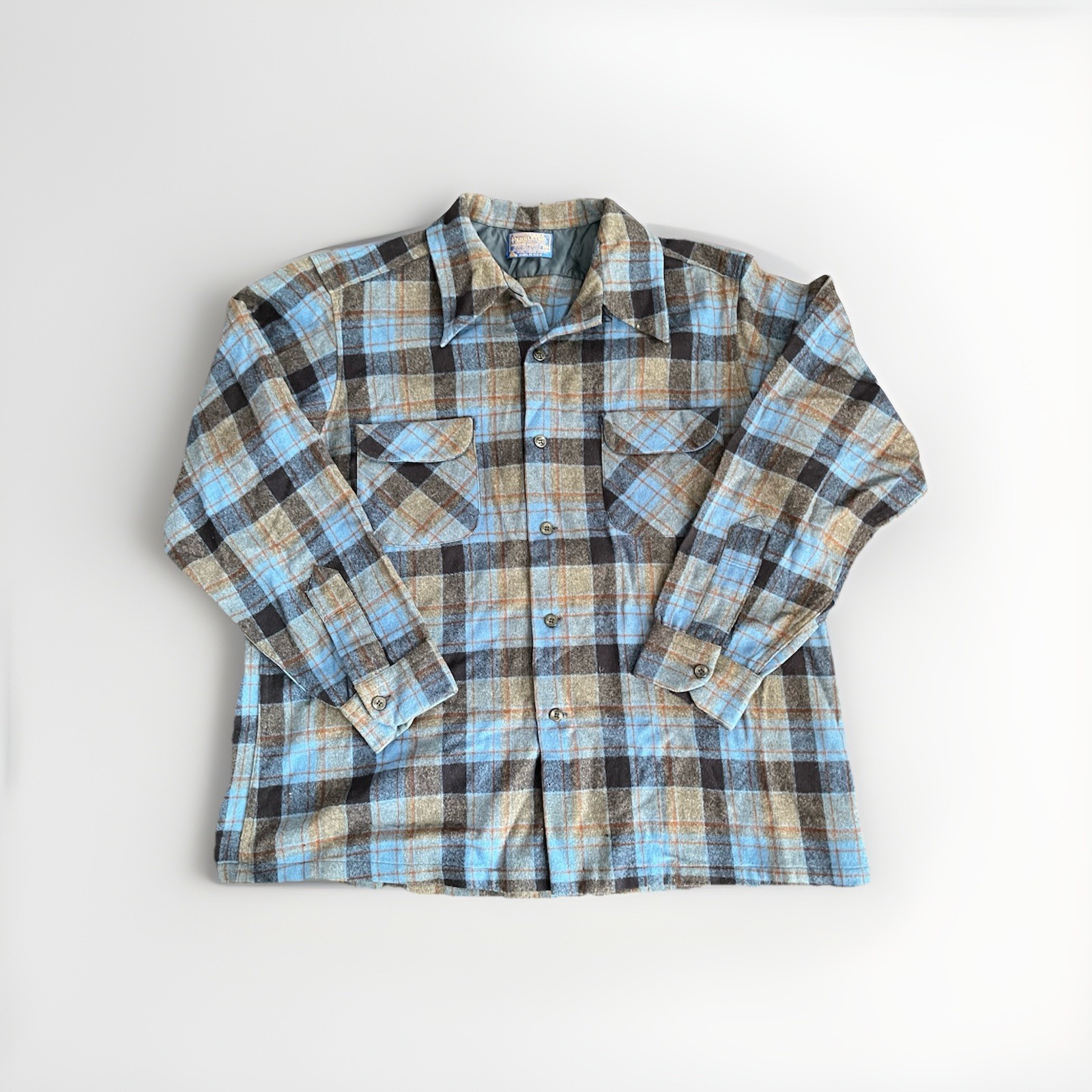 Vintage Pendleton 100% Virgin Wool Loop Collar Fl… - image 1