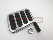 Chrome Aluminum Brake Clutch Pad Pedals Chevy Ford Mopar Street Hot Rod Sbc Bbc