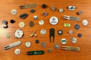 Lot of 40 Golf Club Courses Resorts Metal Logo Golf Ball Mark Divot Repair Tools