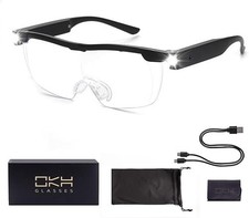 160 lighted magnifying eyewear strong magnifying glasses with light anti blu...