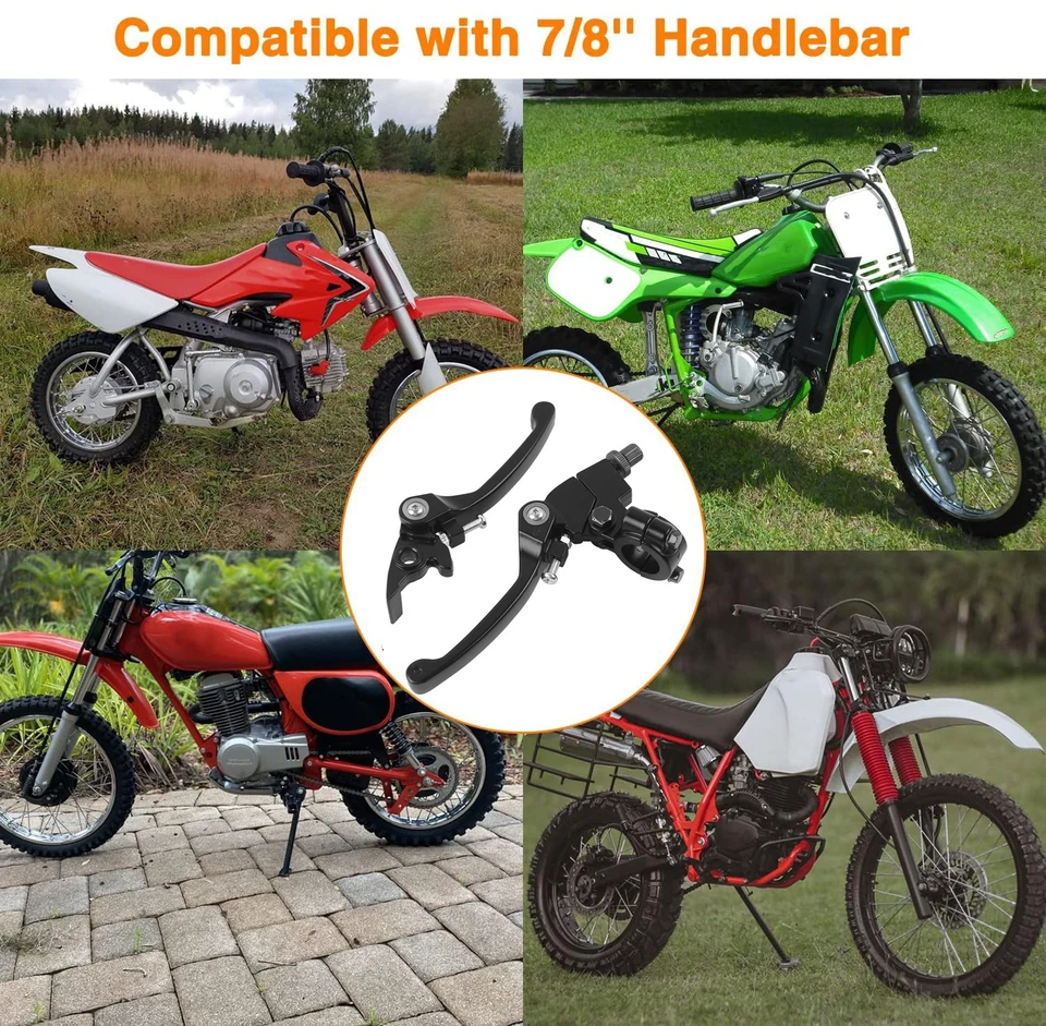 Palancas de freno de embrague negras para manillar de 22 mm 7/8 pulgadas motocicleta moto de cross Foto 2 de 4
